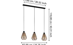 Adwickle Taklampa 87cm Svart