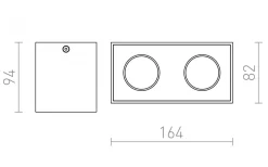 Agate II Takspotlight Matt vit 2xGU10
