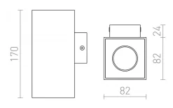 Agate II Vägglampa Mattvit GU10