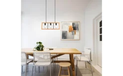 Agra Takpendel 3-delad E27 matt svart/trä