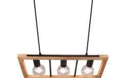 Agra Takpendel 3-delad E27 matt svart/trä