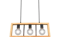 Agra Takpendel 3-delad E27 matt svart/trä