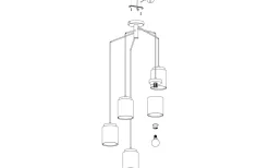 Albariza Taklampa 70cm Cappuccino/Guld