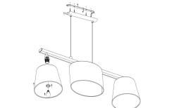 Almeida Taklampa 86cm Svart/Grå/Vit