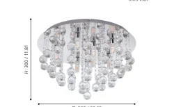 Almonte Kristallplafond 50cm G9 LED 3000K 8x3W Krom IP44