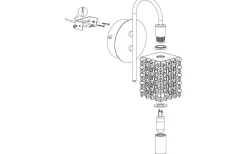 Almonte Vägglampa Kristall G9 LED 3000K 3W Krom IP44