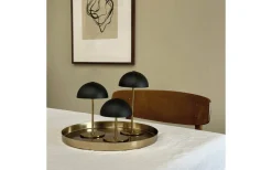 Along Uppladdningsbar Bordslampa 12/20cm 3 styck + Bricka Svart/Mässing