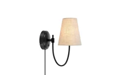Amar Vägglampa Svart/Beige