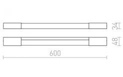 Amenity Vägglampa Krom 60cm LED 8W IP44 3000K