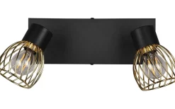 Ardon Spotlight 2-delad E14 mattsvart/polerad mässing