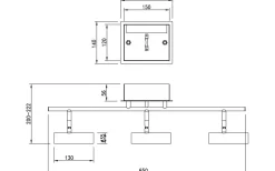 Artic Takspotlight 66cm LED 3x6W 3000K Svart/Krom