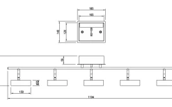 Artic Takspotlight 106cm LED 5x6W 3000K Vit