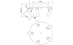Artic Takspotligt 40cm LED 5x6W 3000K Matt Mässing