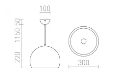 Aston Taklampa Koppar 30cm E27
