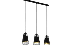 Austell Taklampa 77cm 3L Svart/Guld