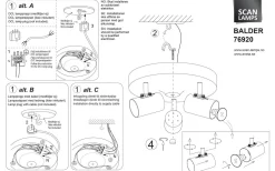 Balder Takspotlight 25cm Svart/Matt Mässing