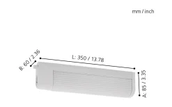 Bari 1 Spegelbelysning med Uttag 35cm Vit
