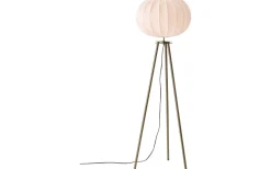 Base Tripod Golvlampa 125cm Antikmässing/Vit