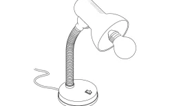 Basic Skrivbordslampa 30cm Röd