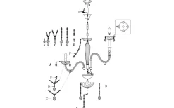 Basilano Kristallkrona 8-Arm 82cm Konjak