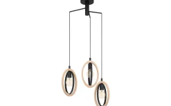 Basildon Taklampa 62cm 3L Trä/Svart