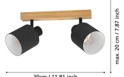 Batallas Takspotlight 30cm Svart