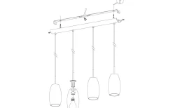 Batista Taklampa 102cm Nickel/Vit