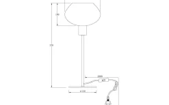 Bell Bordslampa 37,5cm Matt Mässing/Rök