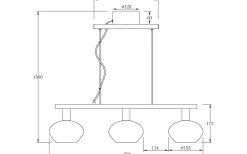 Bell Taklampa 70cm Matt Mässing/Rök