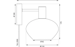 Bell Vägglampa Svart/Rökgrå