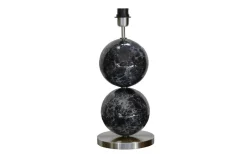 Bertone Lampfot 47cm Svart Marmor/Silver