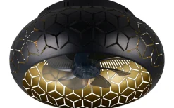 Bidar Takfläkt 50cm 3xE27 matt svart/guld