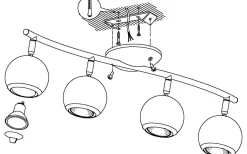 Bimeda Takspotlight 64cm GU10 LED 3000K 4x2,8W Vit