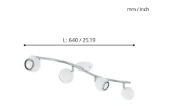 Bimeda Takspotlight 64cm GU10 LED 3000K 4x2,8W Vit