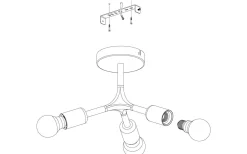 Bocadella Plafond 34,5cm Svart