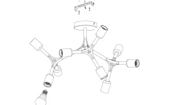 Bocadella Plafond 64cm Svart