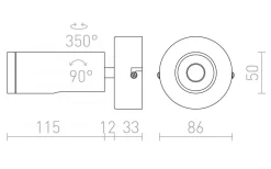 Bogard I Väggspotlight Matt nickel LED 5W 3000K