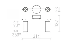 Bogard II Takspotlight Matt nickel LED 2x5W 3000K