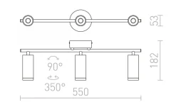 Bogard III Takspotlight Matt svart LED 3x5W 3000K