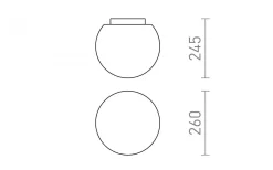 Bolly Plafond 26cm Opal/Krom IP44