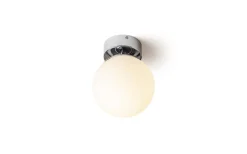 Bolly Plafond 17cm Opal/Krom IP44