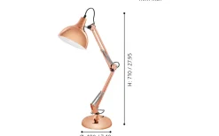 Borgillo Skrivbordslampa 71cm Koppar