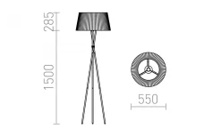 Boulogne Golvlampa 165cm Svart E27