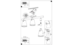 Boyle Plafond 78cm 3L Svart