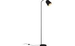 Buddy Golvlampa E27 matt svart/guld