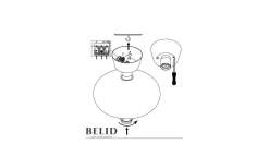 Bullo XL Plafond 38cm Mässing/Opal