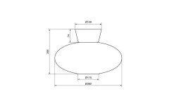 Bullo XL Plafond 38cm Mässing/Opal