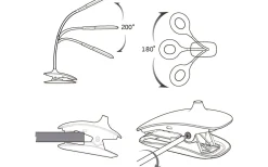 Cabado Klämlampa 42cm Batteri/USB LED 3000K 3W Vit
