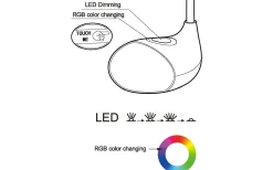 Cabado Skrivbordslampa 49cm LED RGB+5000K 2,4W Vit