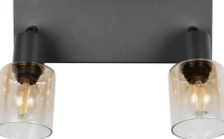 Cadiz Spotlight 2-delad E14 matt svart/bärnsten